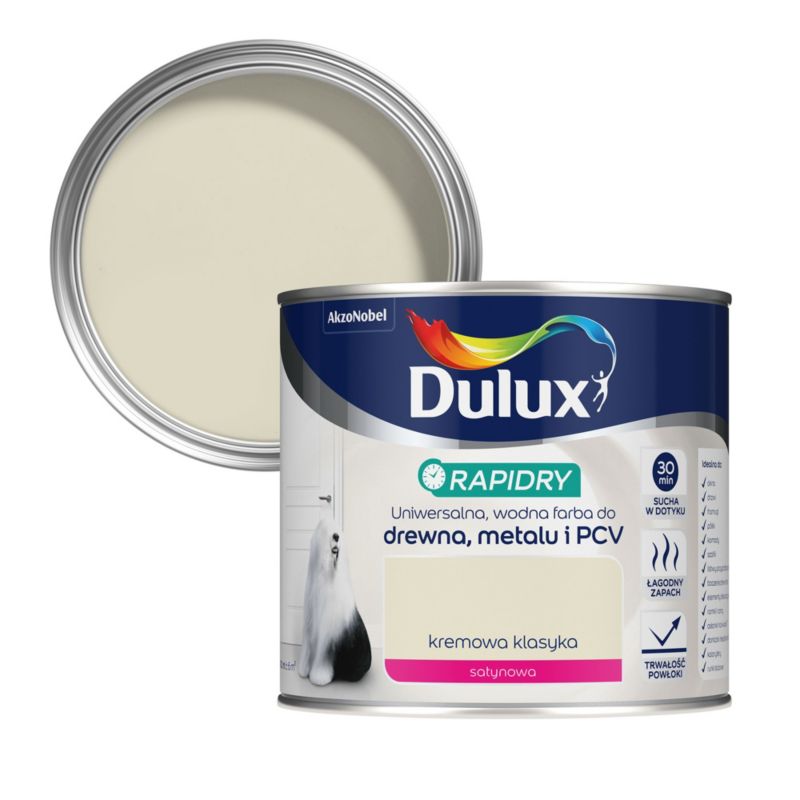 Dulux Rapidry universalmaling i farven Kremet klassiker 0,4 l