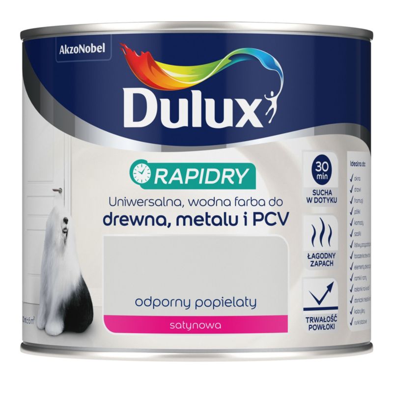 Dulux Rapidry universalmaling modstandsdygtig askesgrå 0,4 l