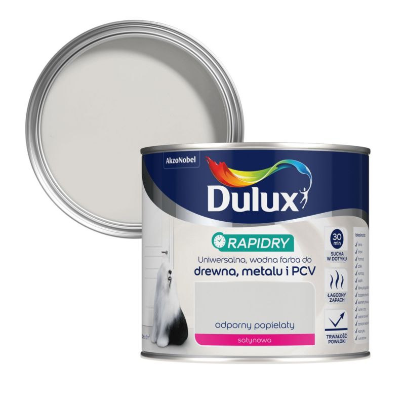Dulux Rapidry universalmaling modstandsdygtig askesgrå 0,4 l