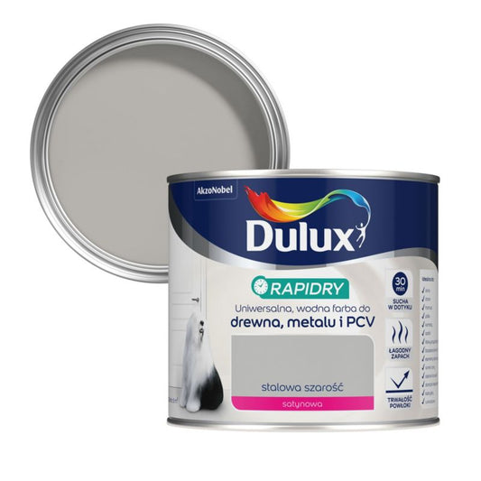 Dulux Rapidry universalmaling i farven stålgrå 0,4 l