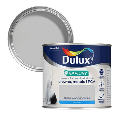 Dulux Rapidry universalmaling grå skandinavisk mat 0,4 l