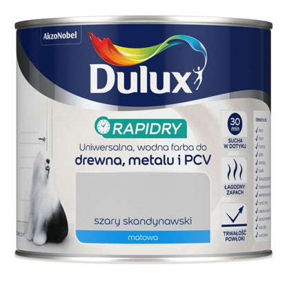 Dulux Rapidry universalmaling grå skandinavisk mat 0,4 l