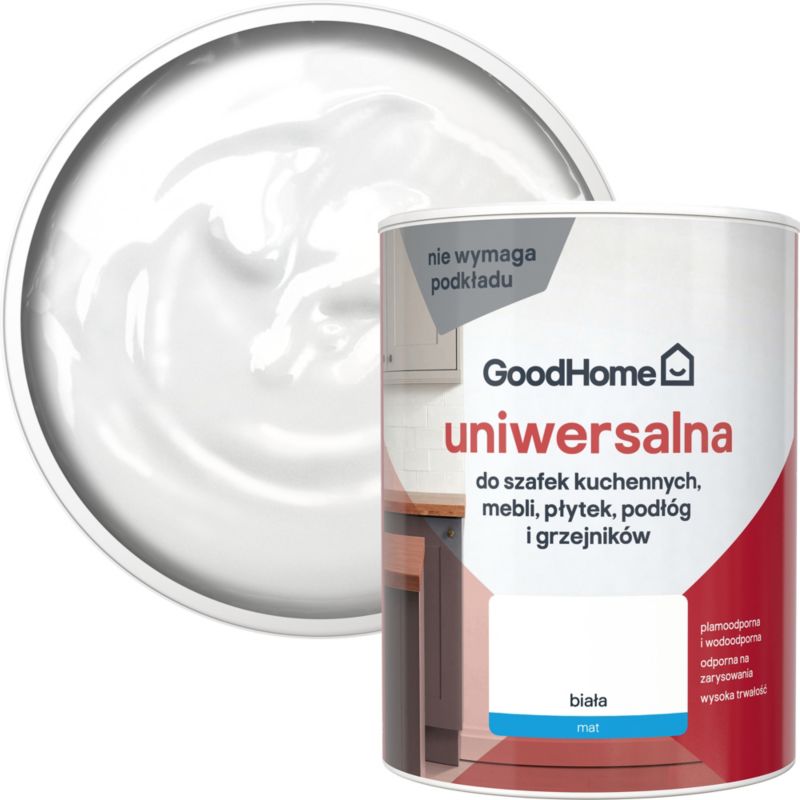 GoodHome Reno universalmaling hvid mat 0,75 l