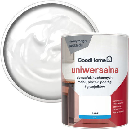 GoodHome Reno universalmaling hvid mat 0,75 l