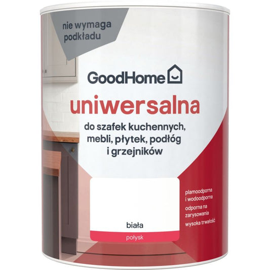 GoodHome Reno universalmaling hvid blank 0,75 l