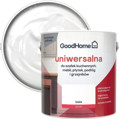 GoodHome Reno universalmaling hvid blank 2 l