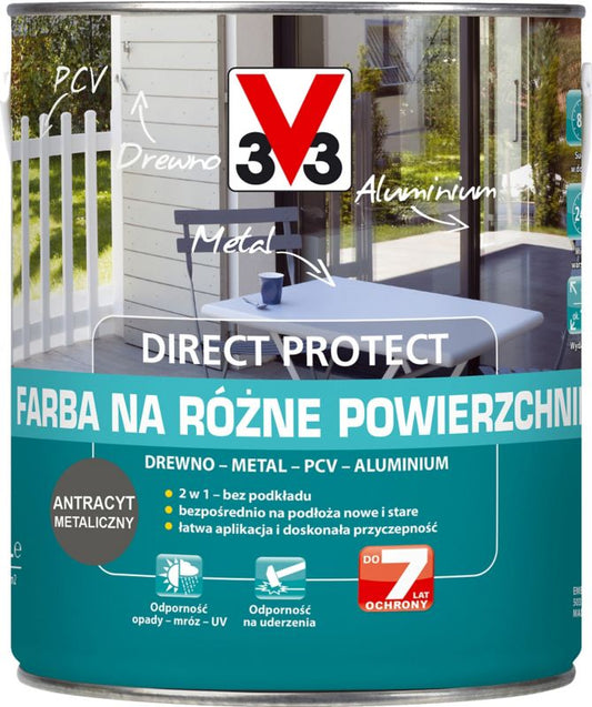 V33 Direct Protect maling antracit 2,5 l