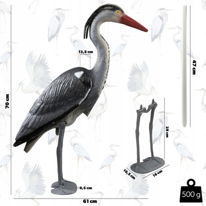 KADAX havefigur stor grå hejre 70 cm XXL – 1 stk.