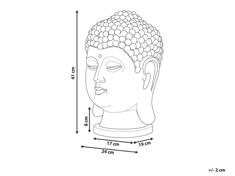 Dekorativ Buddha-figur i syntetisk harpiks Boho hvid 1 stk.