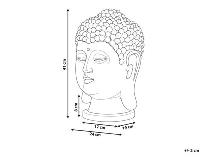 Dekorativ Buddha-figur i syntetisk harpiks Boho hvid 1 stk.