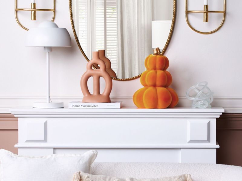 Dekorationsfigur Kalamata keramik velour moderne glamour orange 1 stk.