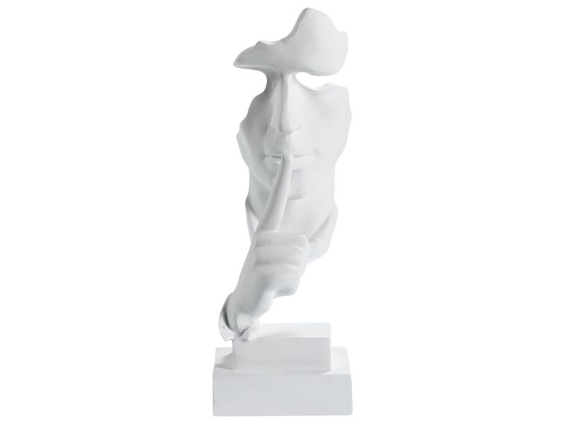 Dekorationsfigur Raahe i syntetisk harpiks, minimalistisk, moderne, hvid, 1 stk.