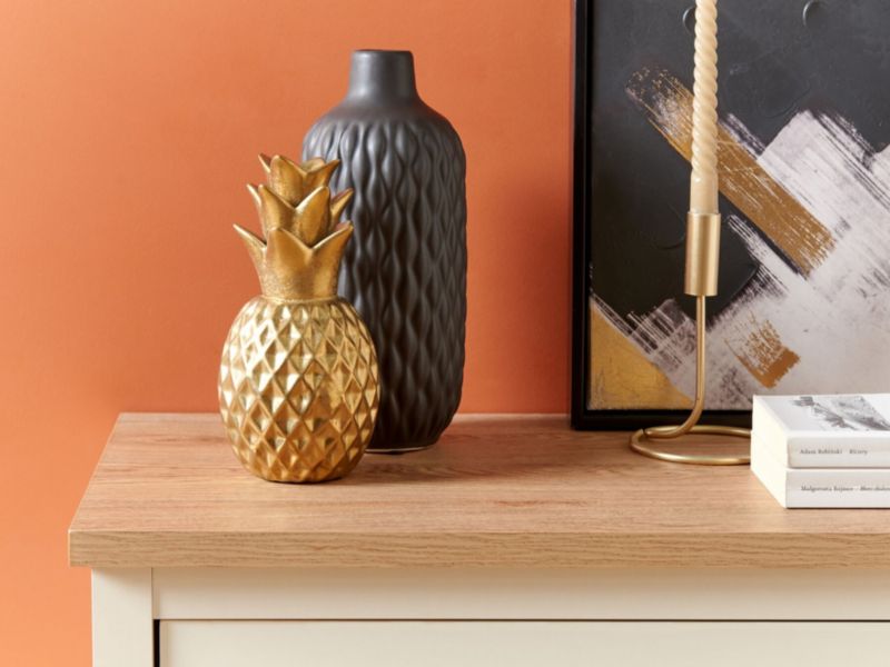 Dekorationsfigur Tyana keramik moderne glamour guld 1 stk.