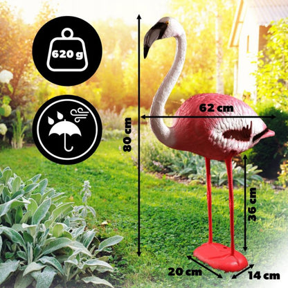 KADAX havefigur flamingo 80 cm stor XXL dekoration til haven 1 stk.
