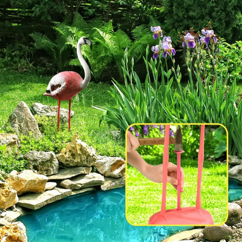 KADAX havefigur flamingo 80 cm stor XXL dekoration til haven 1 stk.