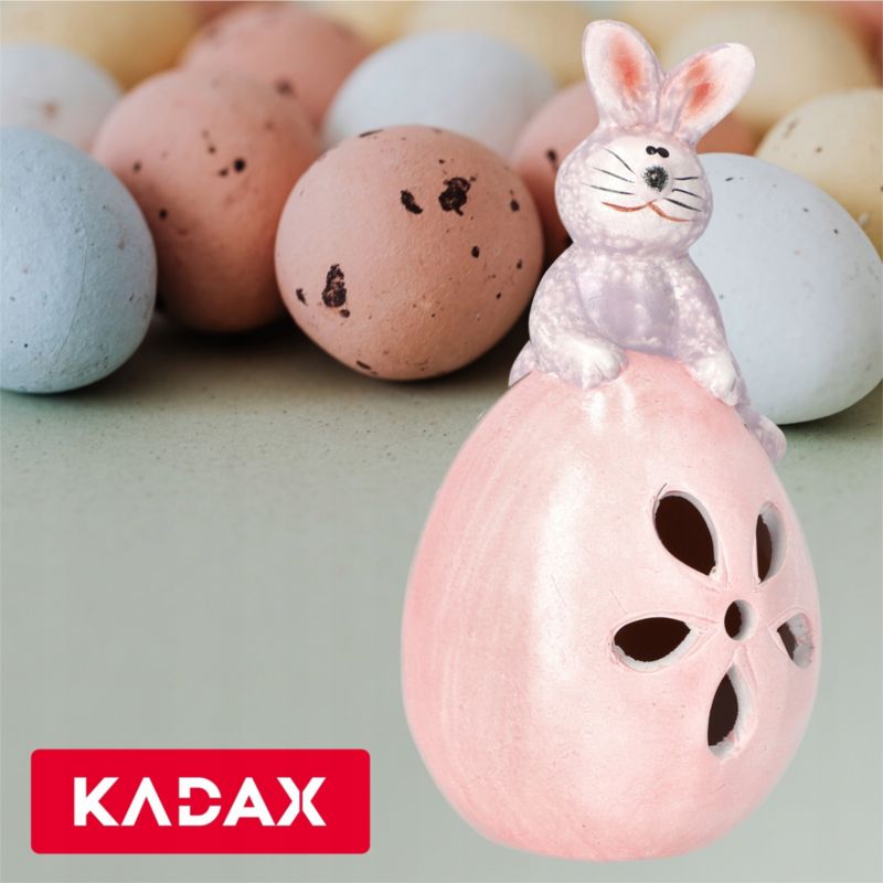 Påskefigur KADAX Kanin på æg keramisk hvid 1 stk.