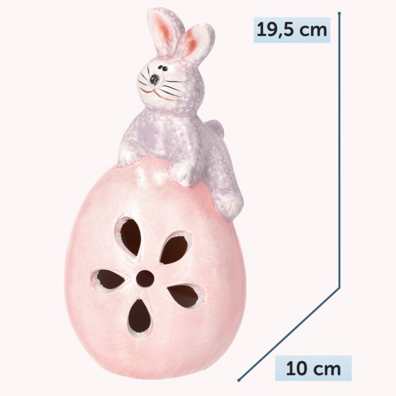 Påskefigur KADAX Kanin på æg keramisk hvid 1 stk.