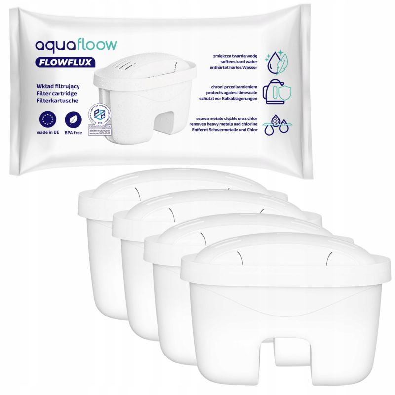 Aquafloow FlowFlux vandfilter til Laica-kande, erstatning for BiFlux, 4 stk