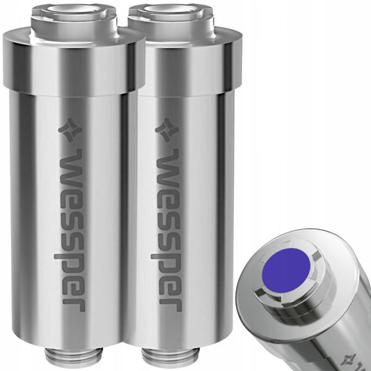 Wessper universal brusefilter til brusehoveder og slanger, vandblødgørende, sølv, 2 stk.