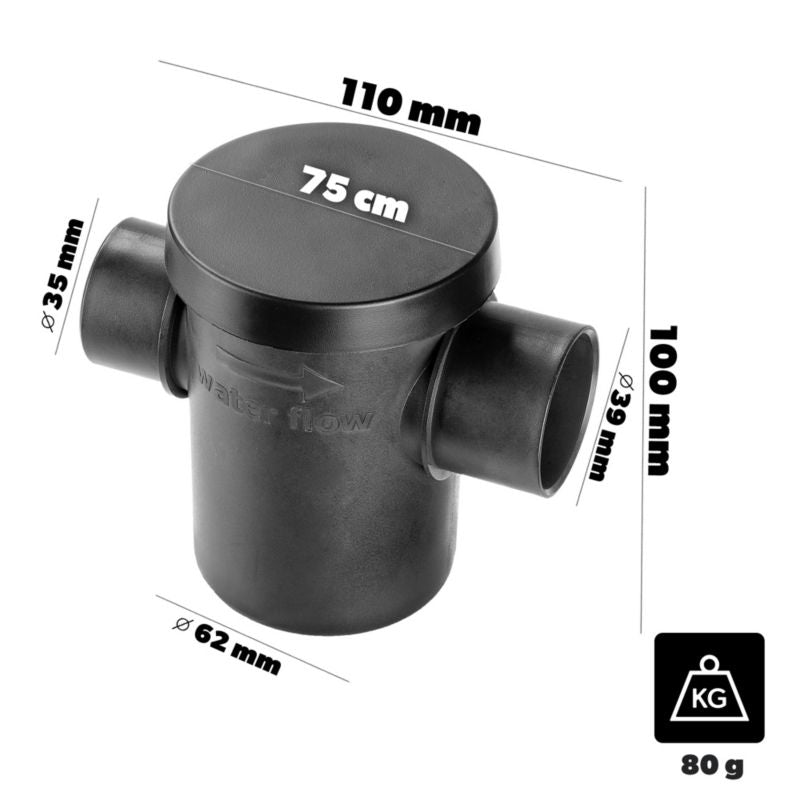 Kadax udendørs regnvandsfilter til regnvandstank med si og tilbehør