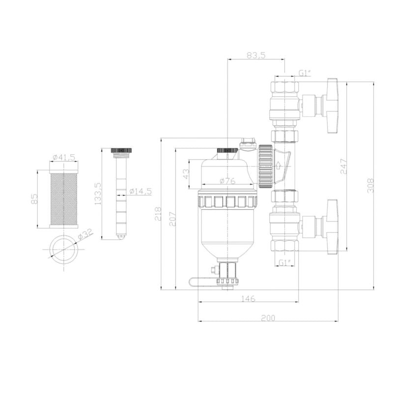 Magnetisk Slamudskiller 1" DN25 CS-01-025-A