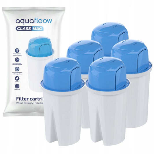 AquaFloow vandfilter med magnesium til filterkander, erstatning til Brita Dafi Classic, 5 stk