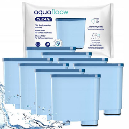 AquaFloow vandfilter til espressomaskiner, erstatning for Philips Saeco med AquaClean-system, 8 stk.