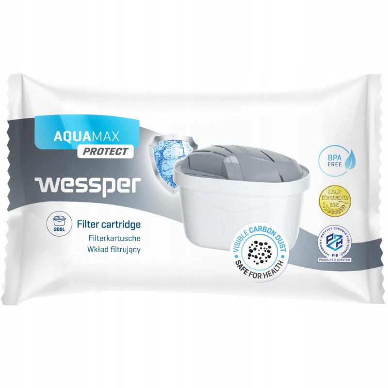 Wessper vandfilter til filterkander, erstatning for Brita Maxtra Plus, 4 stk.