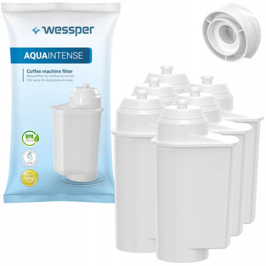 Wessper AquaIntense vandfilter til Bosch og Siemens espressomaskiner, aktivt kul, erstatningsfilter, 6 stk.