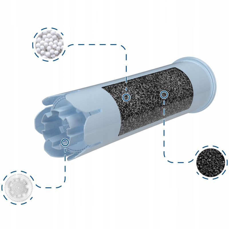 Wessper AquaBlue vandfilter til Jura espressomaskine, aktivt kul, erstatningsfilter, 6 stk.