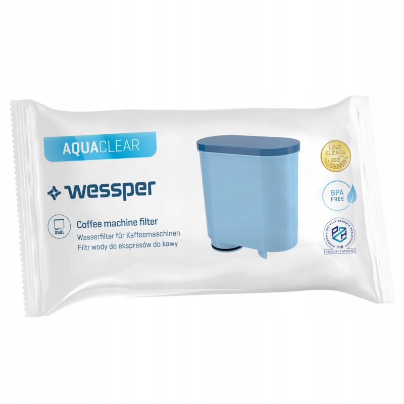 Wessper vandfilter til Saeco Philips espressomaskine, kulfilter, erstatning, 6 stk
