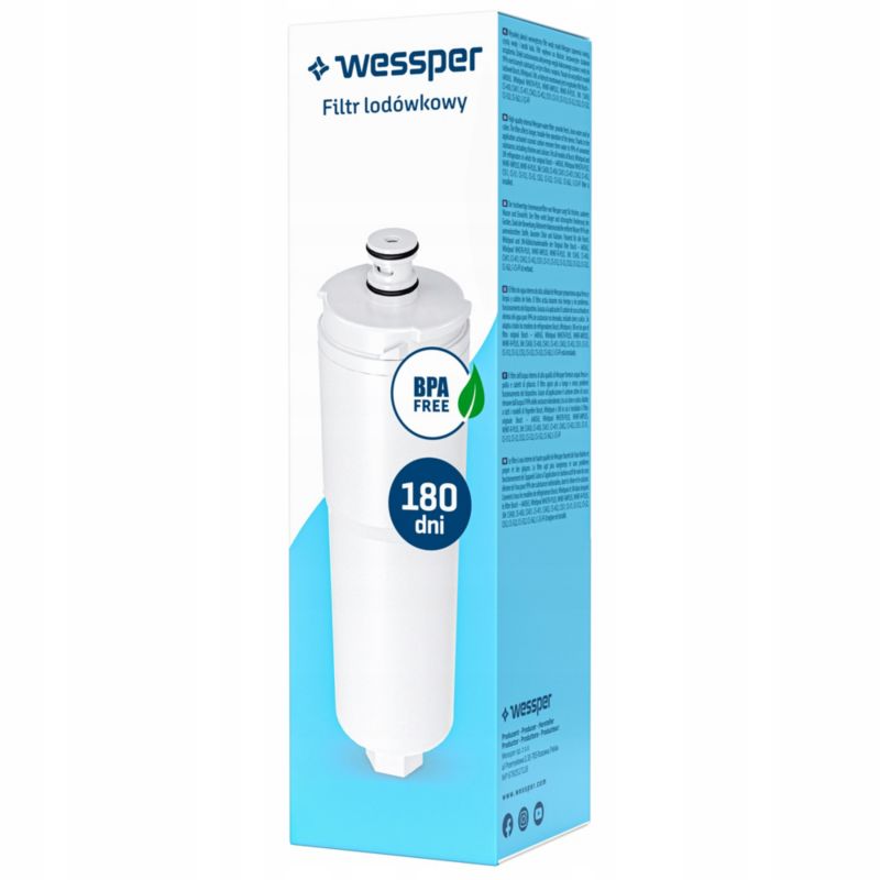Wessper vandfilter til Whirlpool, Bosch og 3M køleskabe – erstatning WHCFR-PLUS, 1 stk.