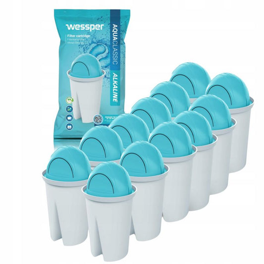 Wessper alkalisk vandfilter, erstatning til Dafi og Brita kande, 12 stk.
