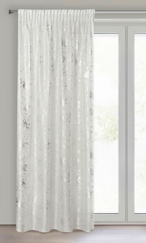 Eurofirany Feza gardin 140 x 300 cm hvid/sølv