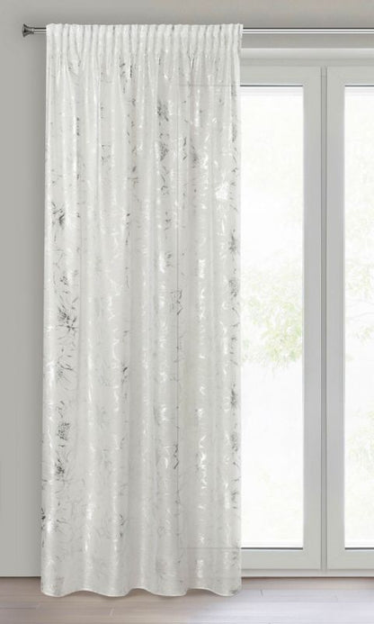 Eurofirany Feza gardin 140 x 300 cm hvid/sølv