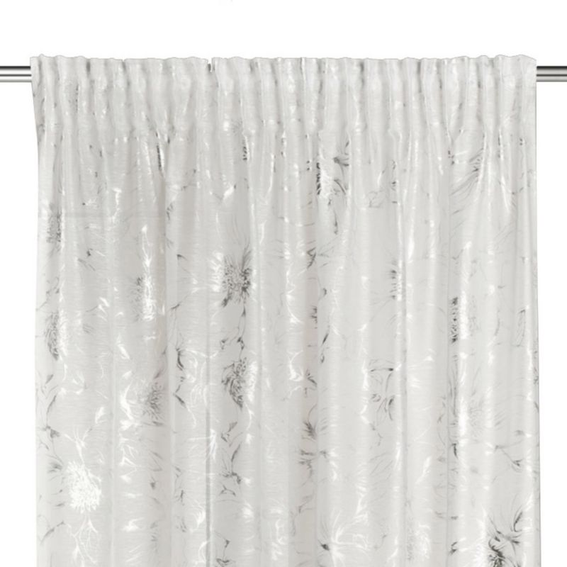 Eurofirany Feza gardin 140 x 300 cm hvid/sølv