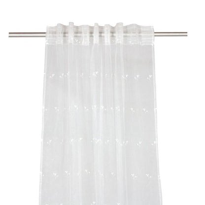Gardinkappe Indiana 140 x 280 cm med hvidt broderi