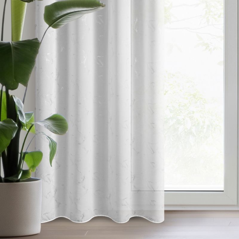 Gardinstof Iva 140 x 270 cm hvid/sølv