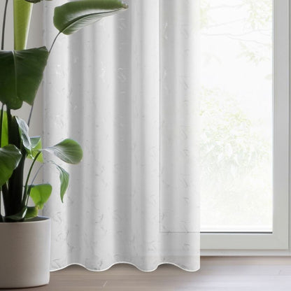Gardinstof Iva 140 x 270 cm hvid/sølv