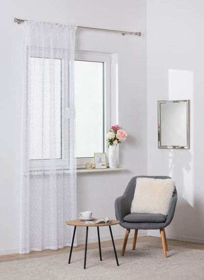 Gardinkappe med bånd Splendid Reda 140 x 300 cm hvid