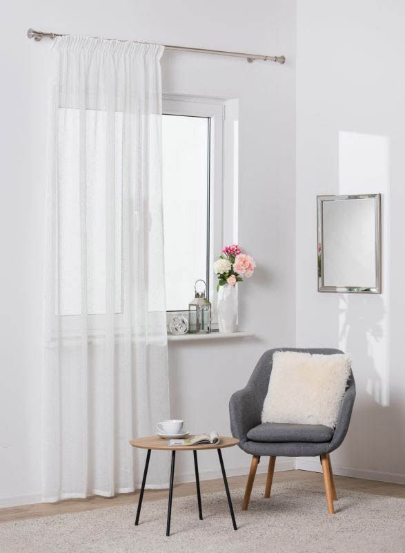 Gardinkappe med bånd Splendid Sequin 140 x 270 cm hvid