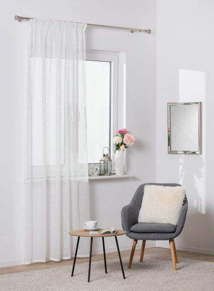 Gardinkappe med bånd Splendid Sequin 140 x 270 cm hvid