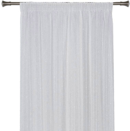 Gardinkappe med bånd Splendid Sequin 140 x 270 cm hvid