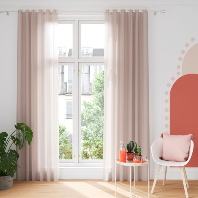 Gardine med ringe GoodHome Trigg Recykling 140 x 260 cm beige