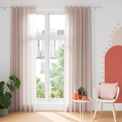 Gardine med ringe GoodHome Trigg Recykling 140 x 260 cm beige