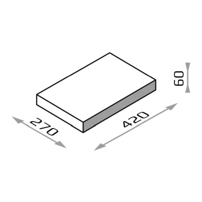 Fladt Murafdækning Gorc 42x27x6 cm Pyrit