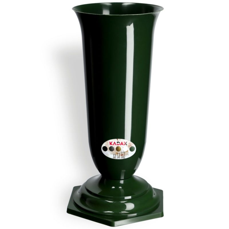 KADAX kirkeflakon vase til gravsted med indsats og fod, grøn, 37 cm, 1 stk.