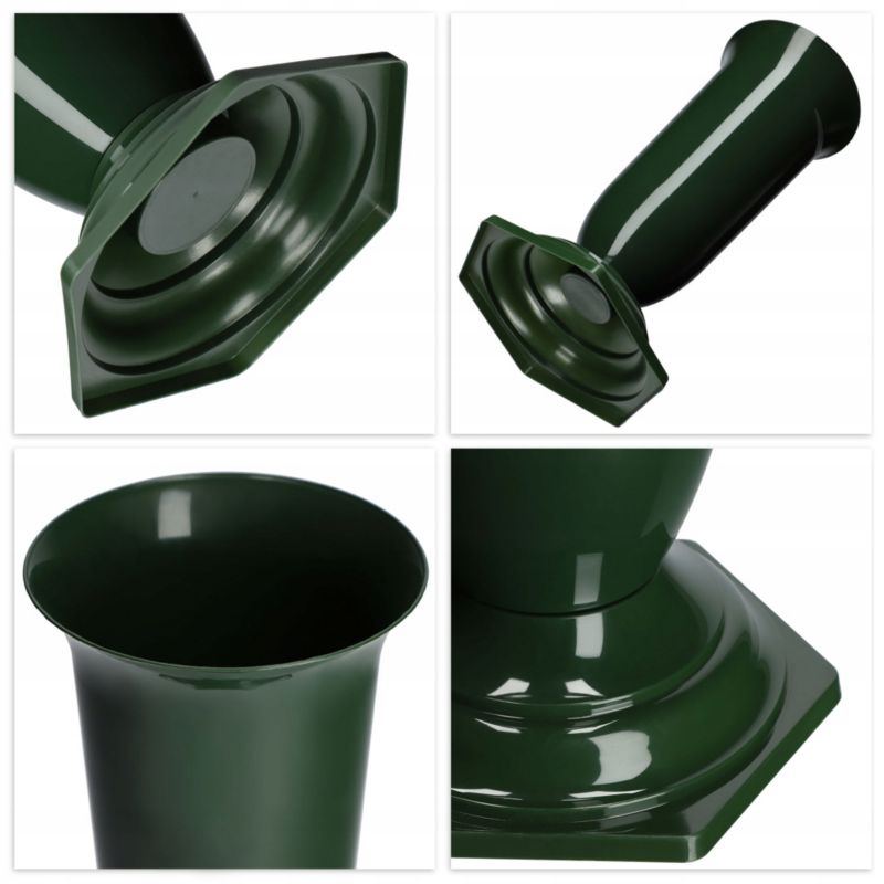 KADAX kirkeflakon vase til gravsted med indsats og fod, grøn, 37 cm, 1 stk.