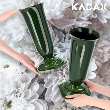 KADAX kirkeflakon vase til gravsted med indsats og fod, grøn, 37 cm, 1 stk.