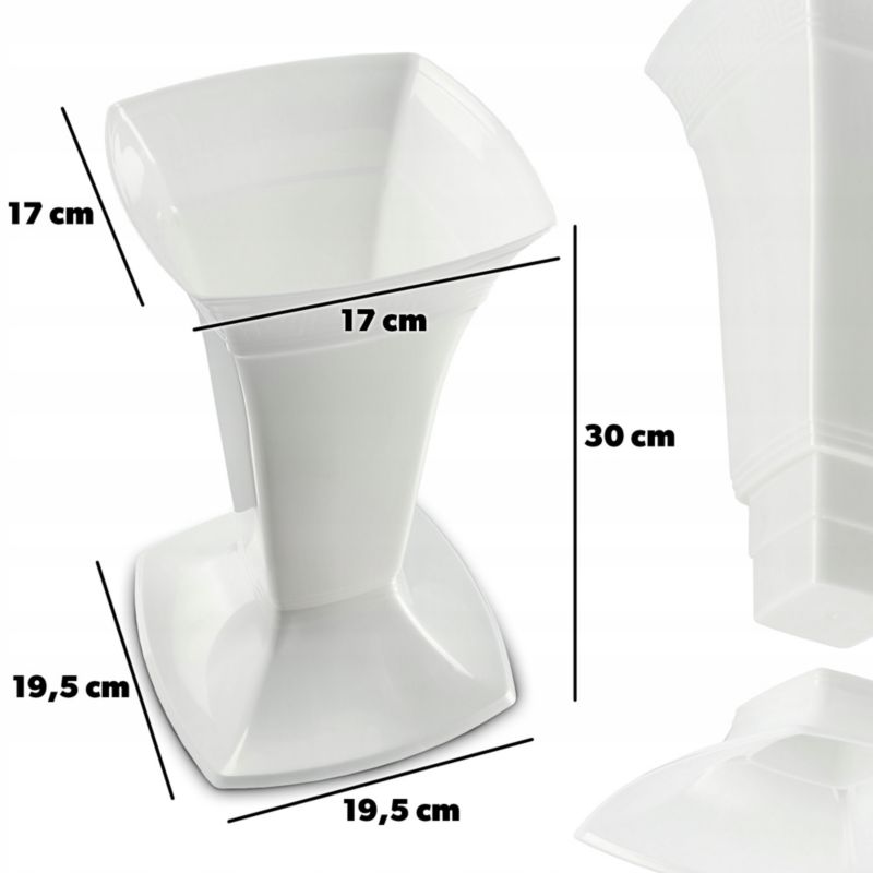 KADAX gravvase 30 cm hvid – dekorativ og holdbar urne til gravstedet, 1 stk.